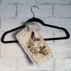 NWT Noor-é-Noire Beaded Butterfly Clutch